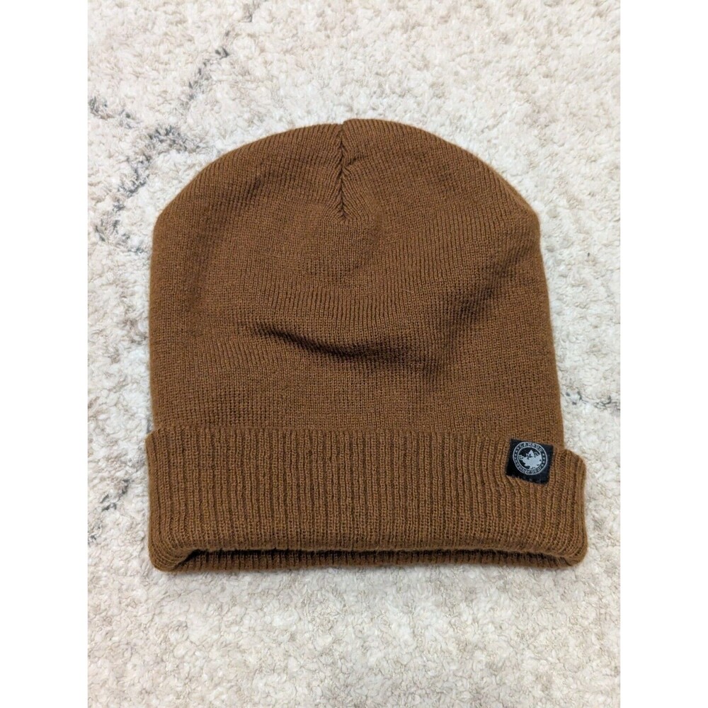 CANADA Weather‎ Gear Ribbed Cuffed Knit Beanie Mens OSFA Brown Winter Hat